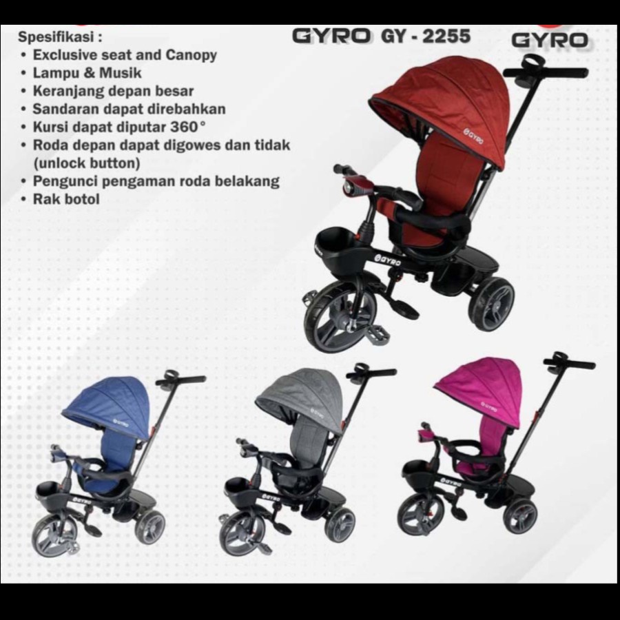 Sepeda Anak - Sepeda Roda Tiga STROLLER GYRO ST GY 2255