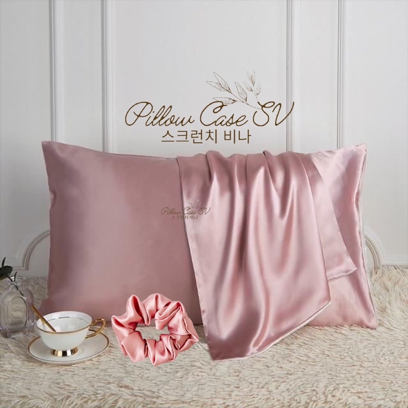 Sarung Bantal SV Silk ROYAL + 3 Scrunchie ROYAL Silk Lebih Hemat Bantal Silk PillowCase Sarung Bantal Satin Silk Cover Bantal Satin Silk