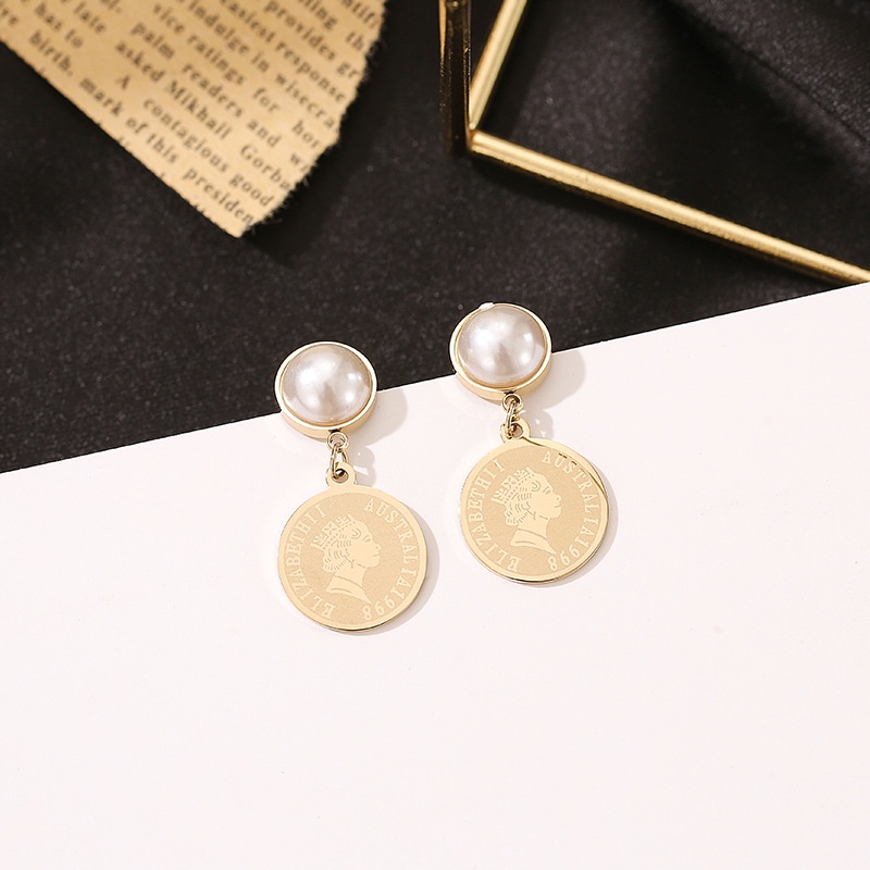 Anting stud elisabelt mutiara titanium korea anti karat