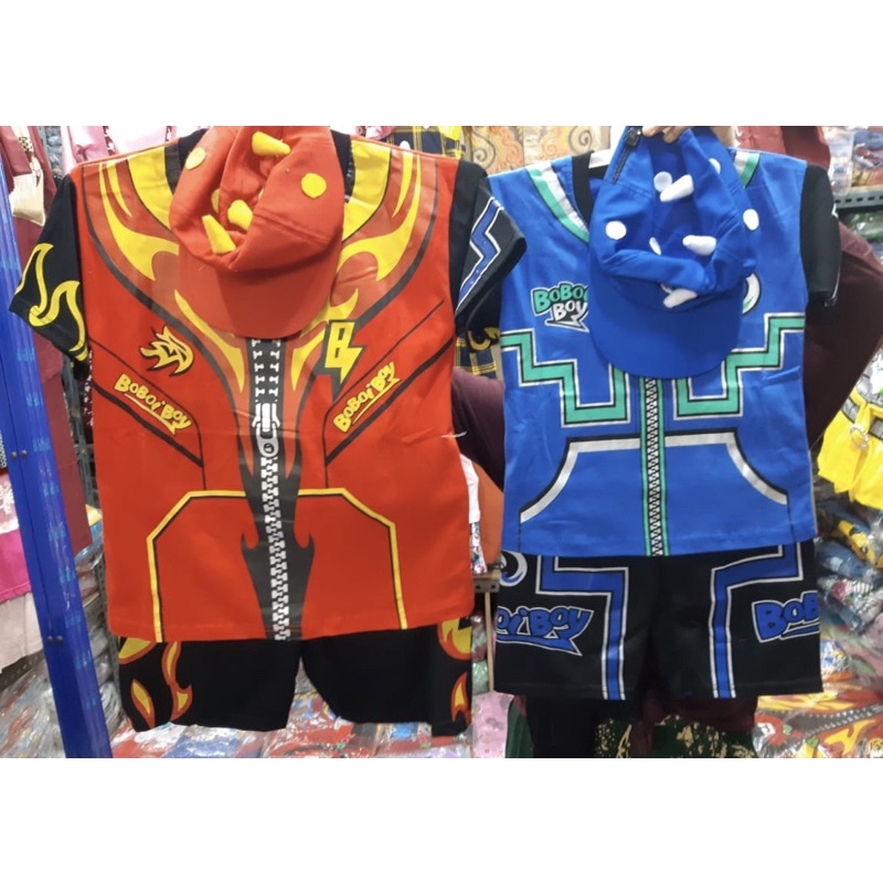 SETELAN ANAK BOBOIBOY TOPI /BAJU KIDS MURAH