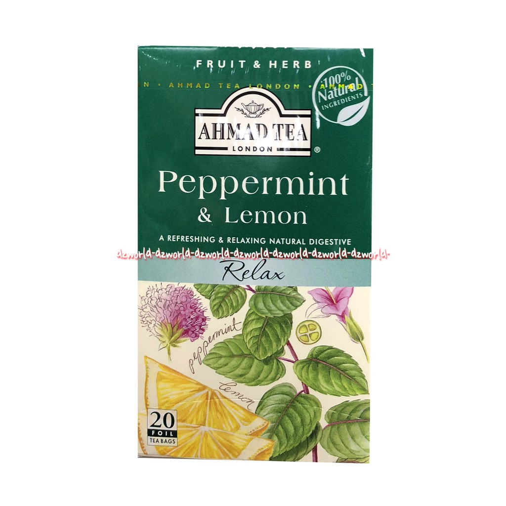 Ahmad Tea Peppermint Lemon 20pcs Relax Teh Daun Mint Jeruk Ahmadtea Fruit &amp; Herb Rasa Pepper Mint