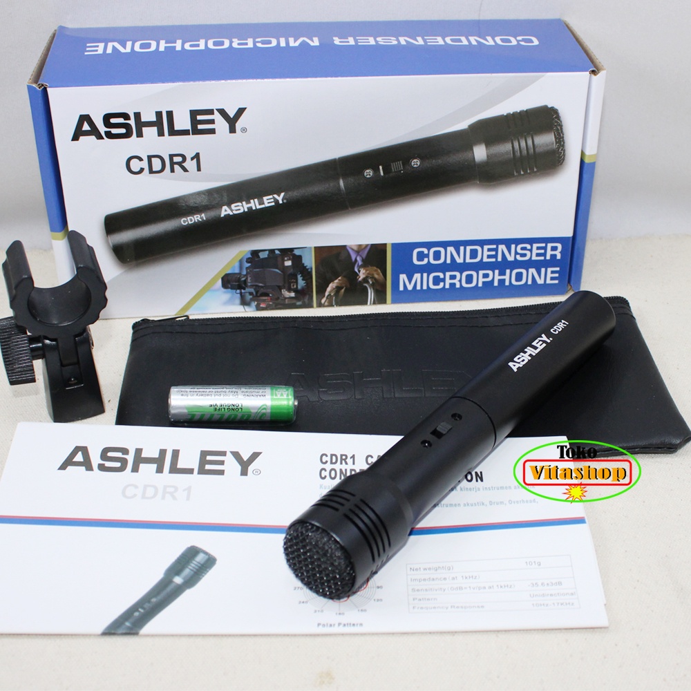 Microphone Ashley CDR-1 Mic Condensor Mik Kabel / Mikrofon Original