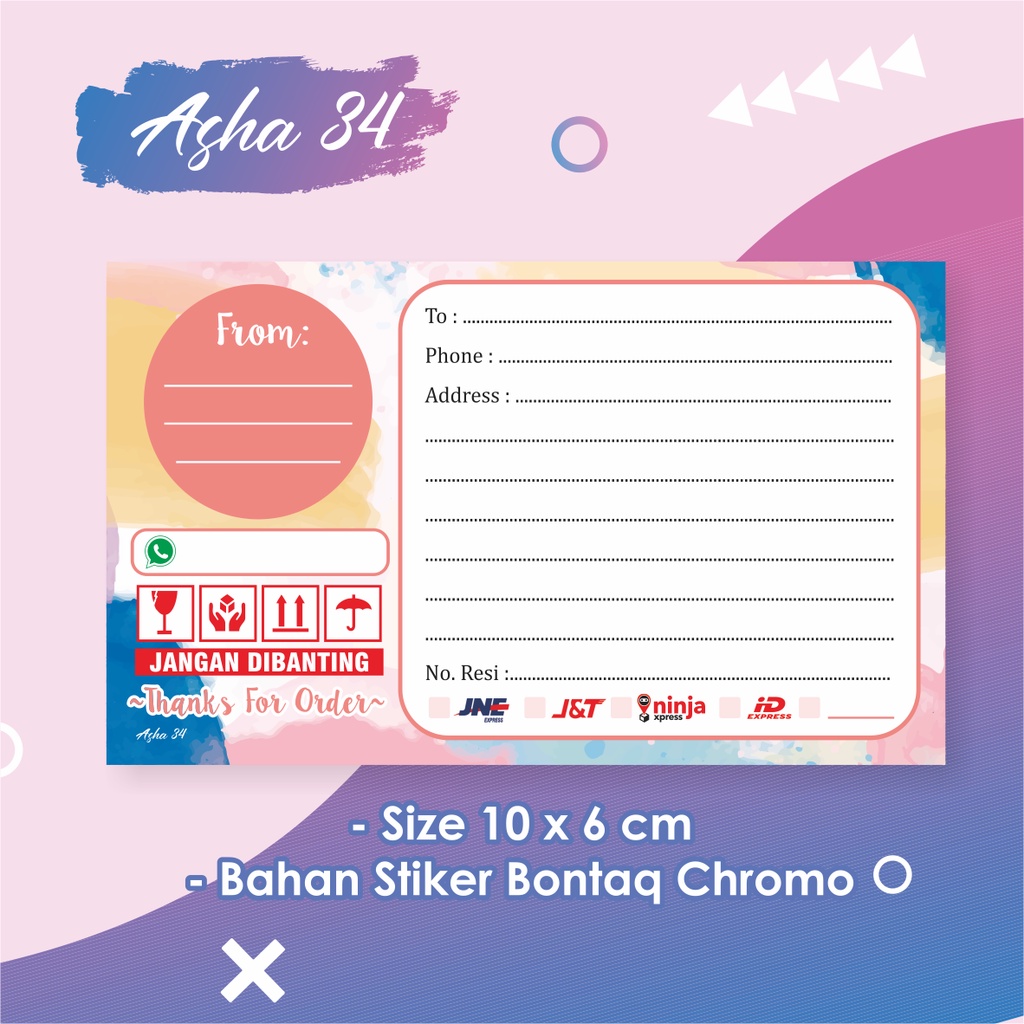 

STIKER LABEL PENGIRIMAN OLSHOP READY ASHA 34 READY MURAH [100 PCS]
