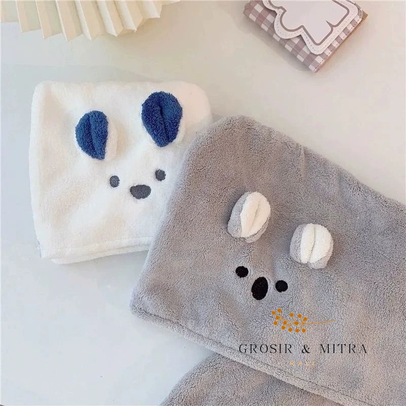 Handuk Dewasa Handuk Anak Unisex Handuk Kepala Handuk Keramas Hairtowel Bahan Lembut Perawatan Rambut Bahan Microfiber Lembut Halus Nyaman Daya Serap Tinggi Mudah Digunakan Handuk Salon Perlengkapan Kamar Mandi Make Up Hairtowel Bear