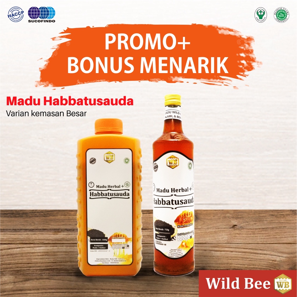 

Madu Habbatusauda - Madu Herbal - Garansi Murni & Asli 100% - Wild Bee - kemasan besar