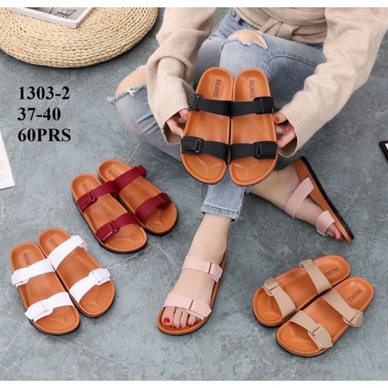 sandal balance Sandal karet jelly Wanita Kekinian Birken Slop