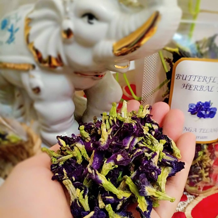 

bunga telang butterfly pea flower bluepea plower teh herbal isi 10 gr