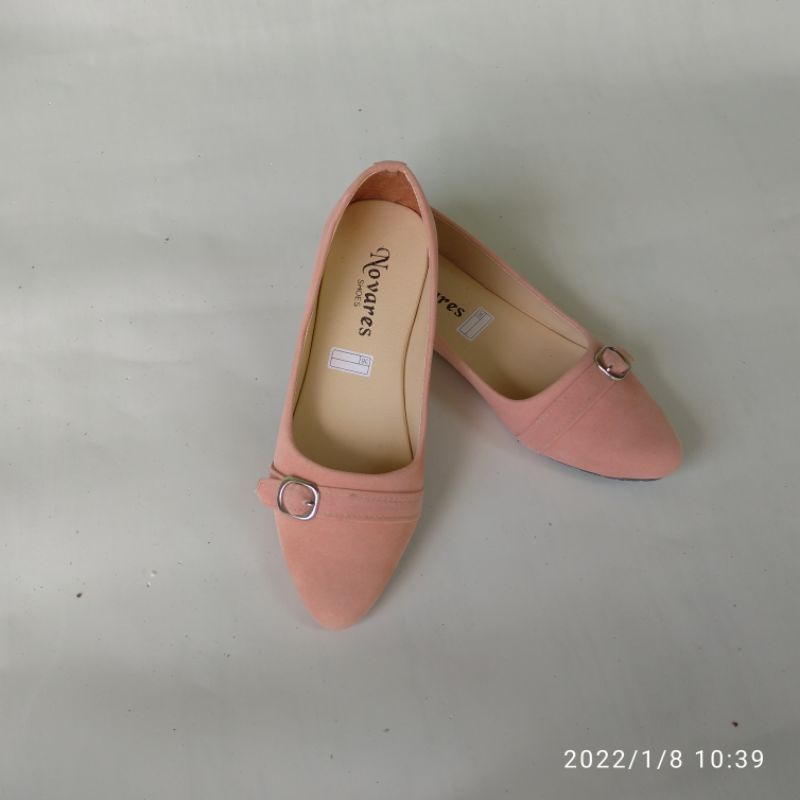sepatu balet wanita flatshoees mules gesper rn076-Salem