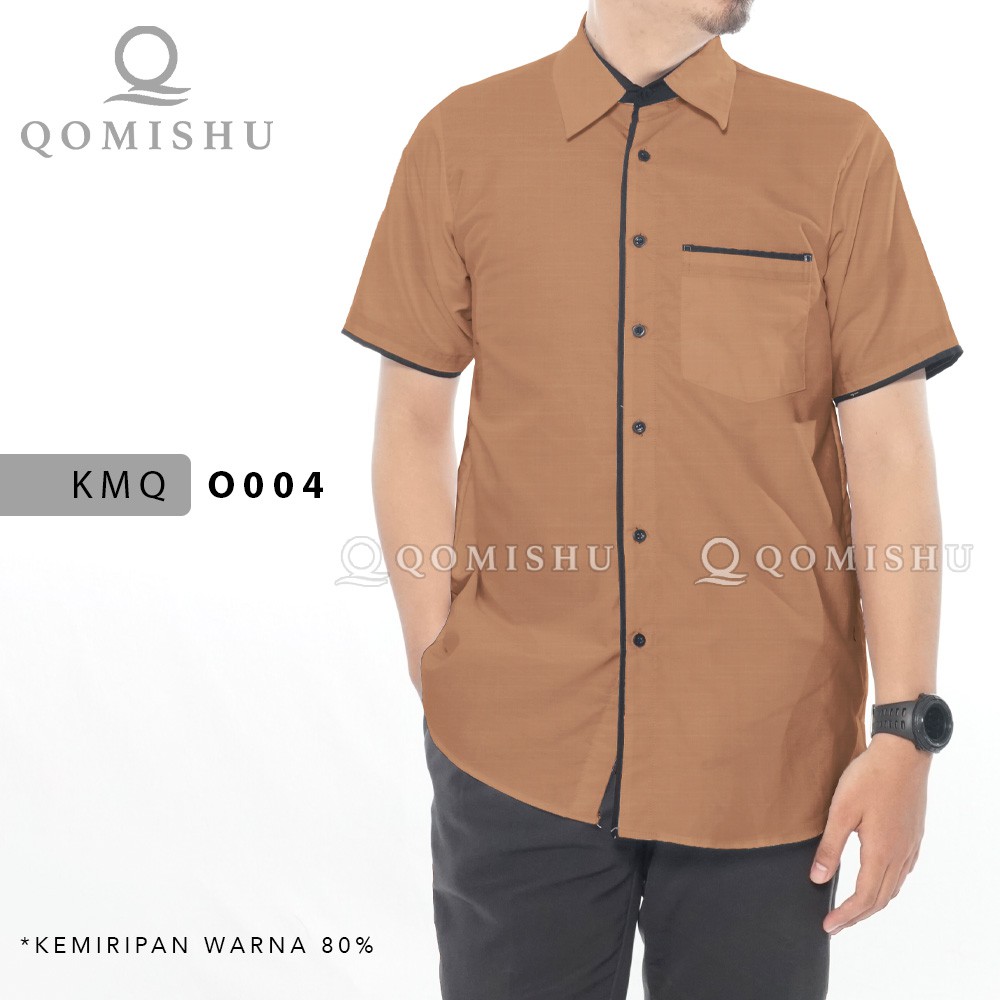 Kemeja Kasual Pria Slim Fit Simpel Modern KMQ QOMISHU