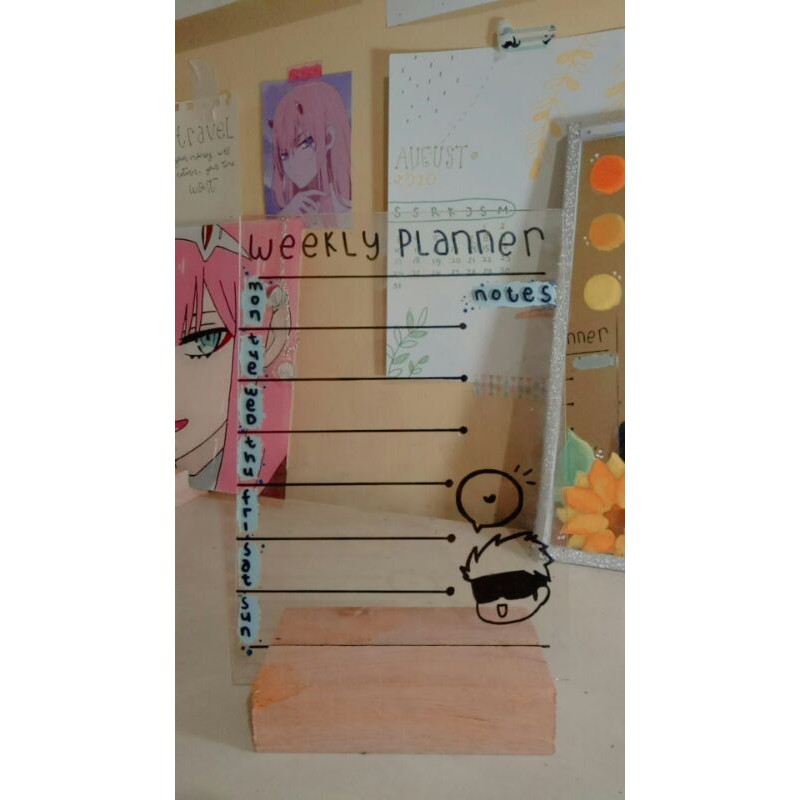 acrylic weekly planner gojo satoru anime gift