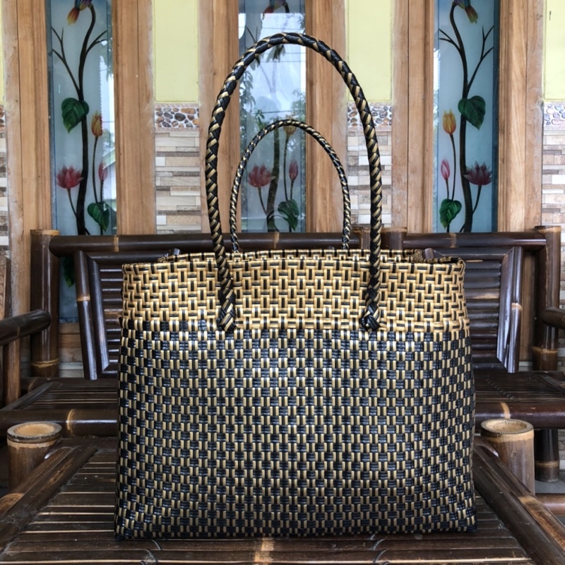 Tas keben anyaman plastik  Tas tote bag anyaman plastik Tas jali premium