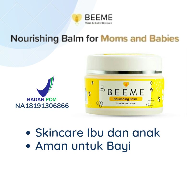 Pelembab Kulit Alami Skincare Ibu dan Anak Beeme Nourishing Balm Cream Wajah dan Kulit Kering Aman untuk Bayi Newborn