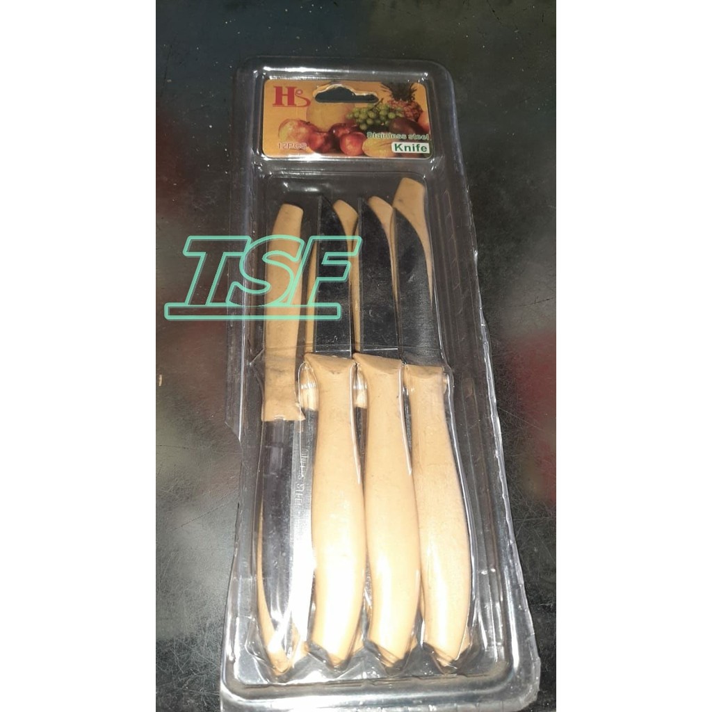 Knife Stainless Steel Gagang Kayu / Pisau Kecil / Pisau Potong Sayur Buah Dapur