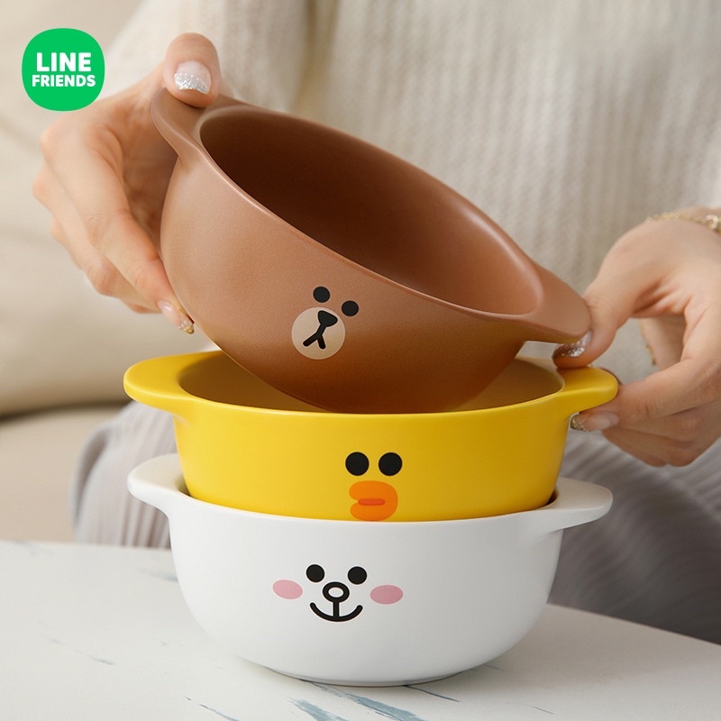 LINE CERAMIC BOWL / MANGKOK LINE ORIGINAL / MANGKOK CONY BROWN SALLY
