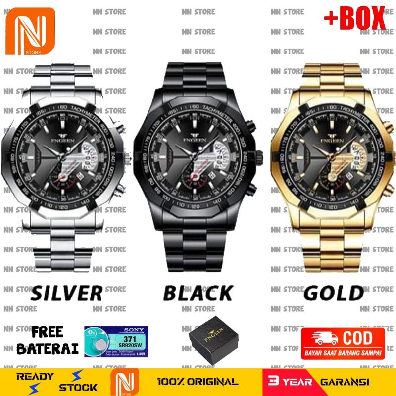 COD [ BEST SELLER ] S001 Jam Tangan Pria Luxury Stainless Steel Tahan Air 100% Original + Baterai Cadangan dan Kotak Jam