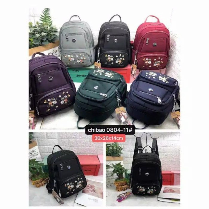 PROMO TAS RANSEL ORI CHIBAO BORDIR BUNGA 5RES CB804 T415T