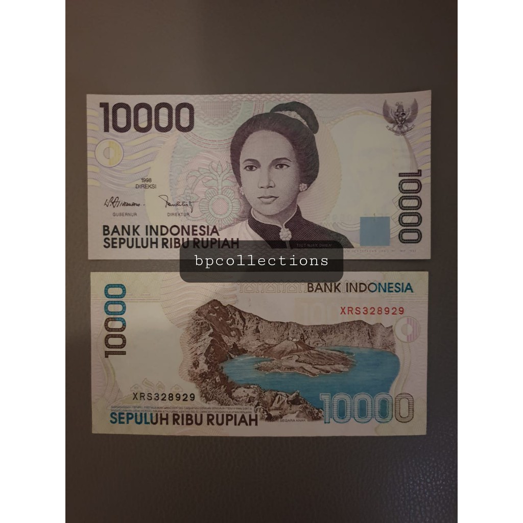 Uang Lama 10000 rupiah Tjut Njak Dhien Tahun 1998 Uang Kertas Kuno Asli Mahar Koleksi Duit Jadul