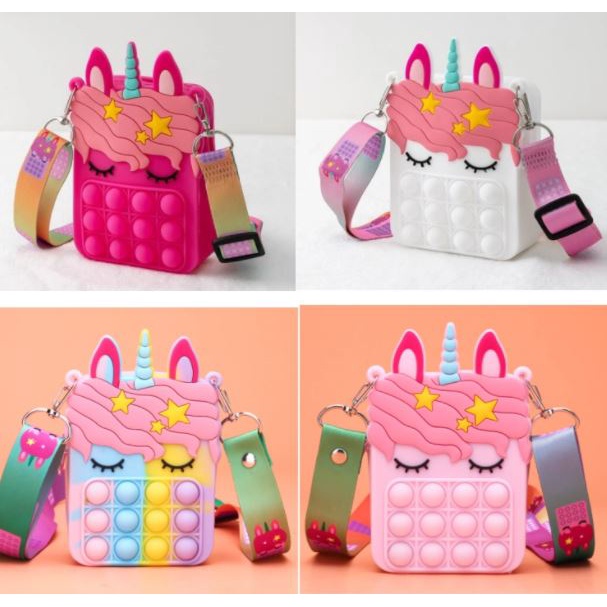 TAS POP IT RUBBER JELLY TAS ANAK Selempang koin jely tas anak-anak