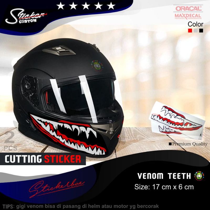 Sticker venom cutting isi 2pcs stiker gigi venom 2 ukuran