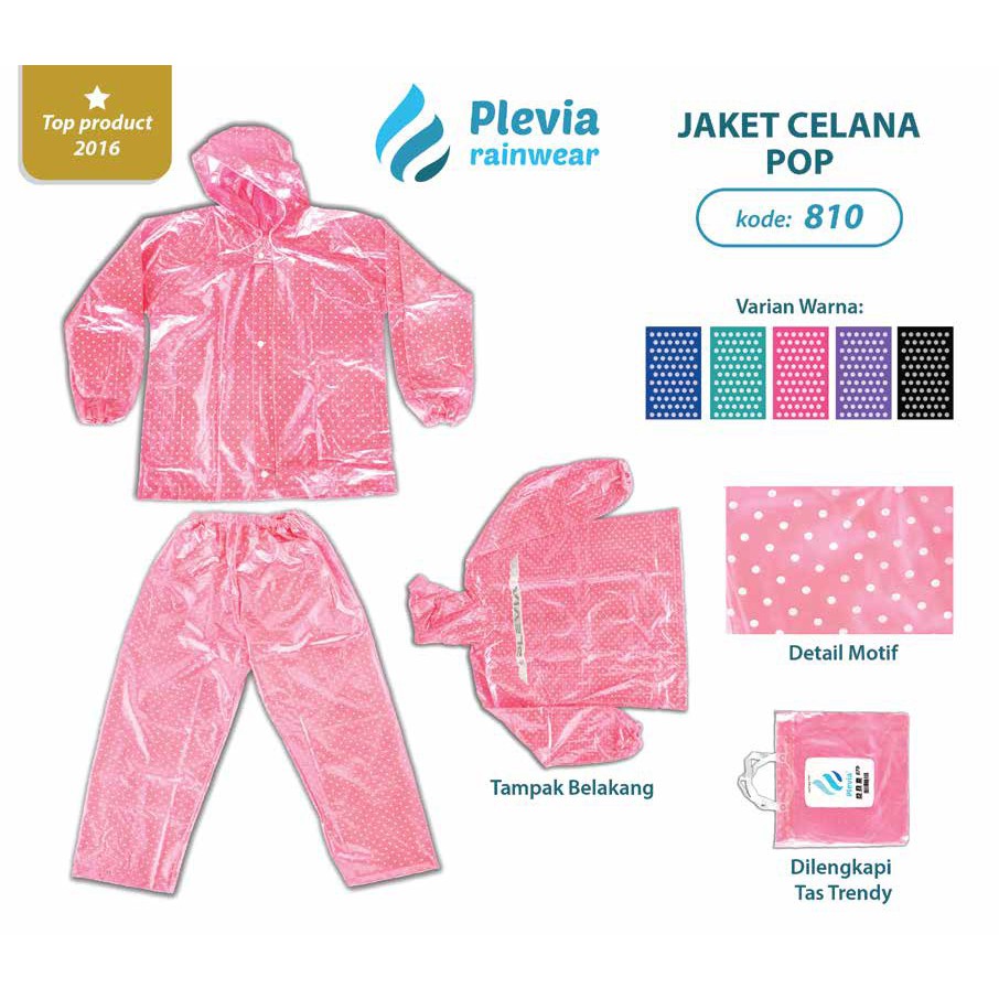 Jas Hujan Jaket Celana POLKADOT POP 810 / Jas Hujan PLEVIA