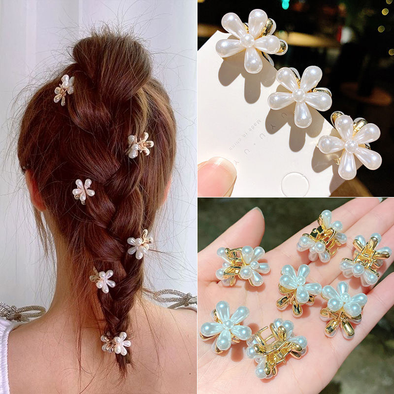 Flower Girl Pearl Hair Clip Back Head Hairpin Korean Mini Bangs Scratch