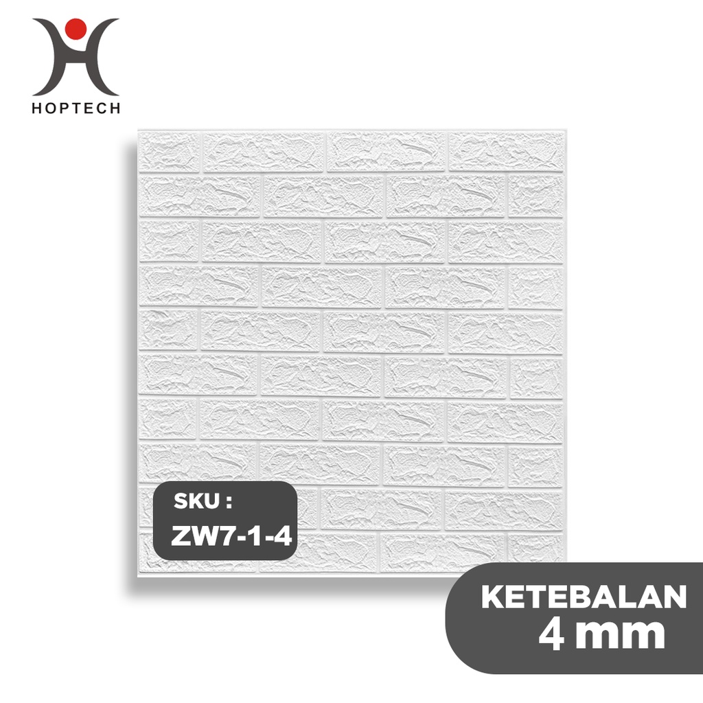 Wallpaper Dingding 3D Foam Motif Batu Bata 70 x 77 CM Dekorasi Dinding Kamar  Murah-W714 PROMO PUTIH 4MM