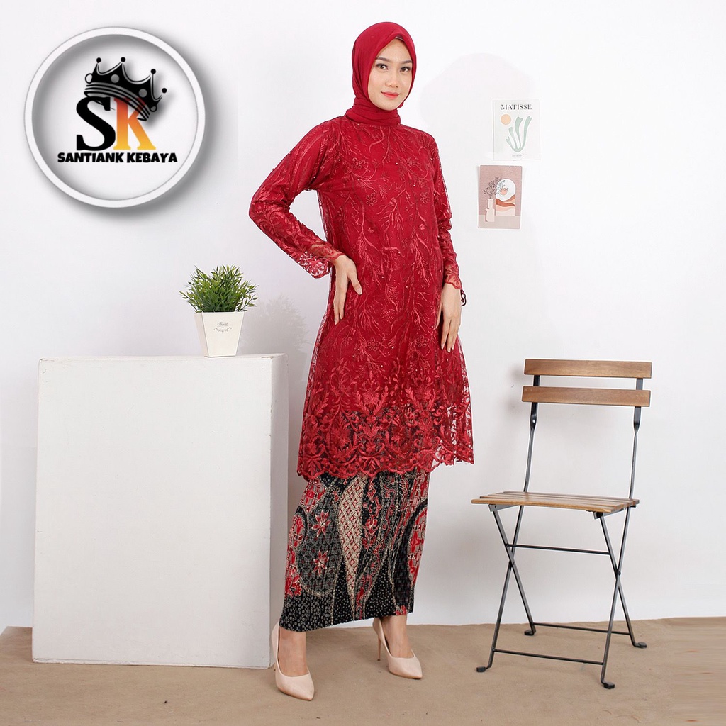 Set Kebaya Modern Stelan Kebaya Tunik Kebaya Wisuda Pesta Stelan Kebaya Kondangan By Santiank Kebaya