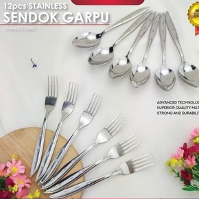 SENDOK MAKAN STAINLESS TEBAL ANTI KARAT ISI 12 PCS