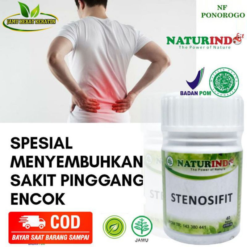 OBAT SAKIT PINGGANG OBAT SYARAF KEJEPIT OBAT KECETIT STENOSIFIT NATURINDO FIT