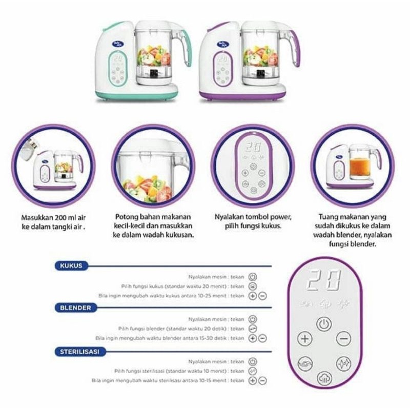 Baby Safe Digital Food Maker (LB02)/Steamer Blender Sterilizer Digital