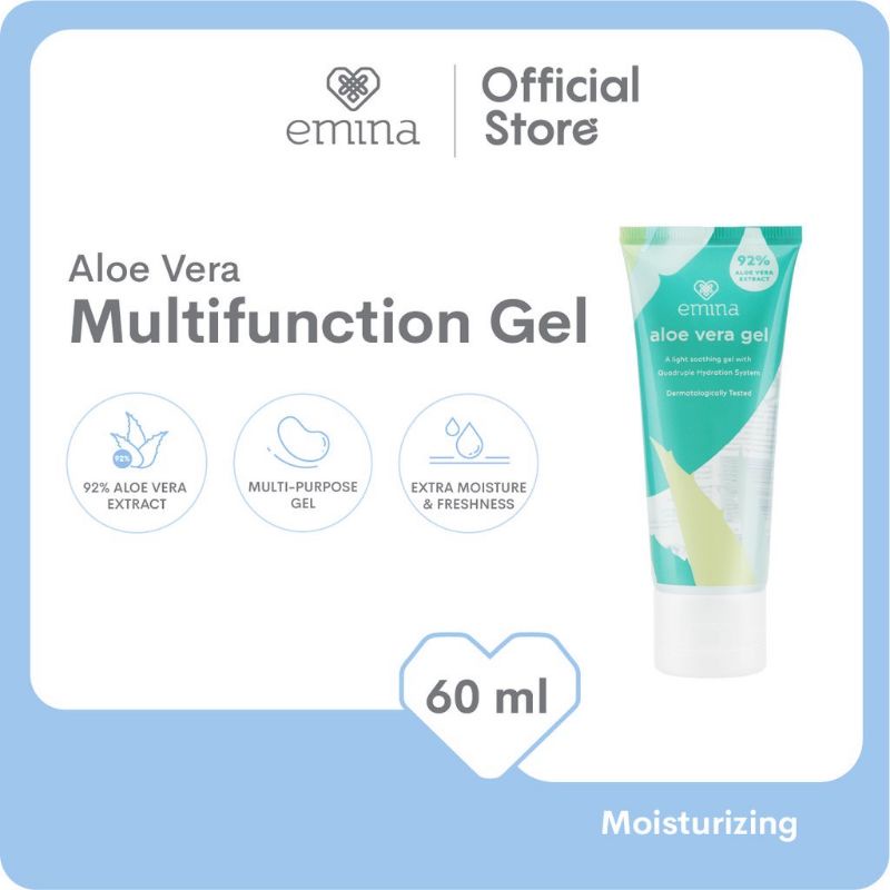 Emina Aloe Vera Gel 60ml | Multifunction Gel | Pelembab Wajab