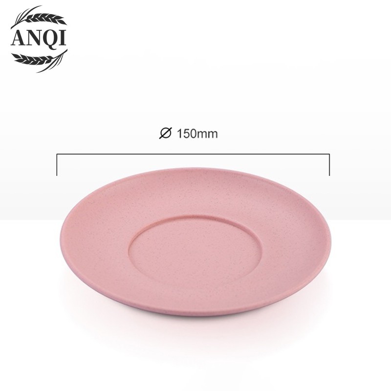 ANQI 4 pcs Piring jerami gandum   piring kue segar kecil yang lucu  meludah piring tulang