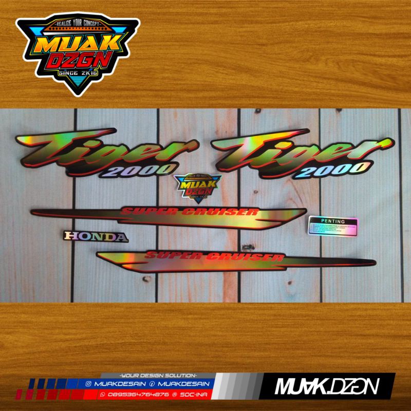 Sticker Stiker Striping Tiger 2000 / Tiger Lawas 94 96 Hologram