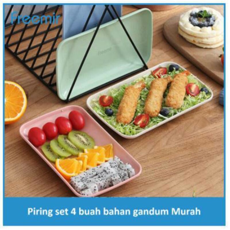 Freemir - Piring Kotak Set 4pcs