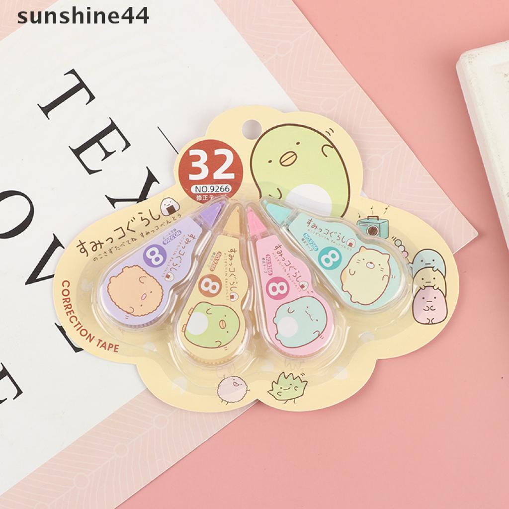 Sunshine 4pcs / Pak Correction Tape / Tip Ex Kertas Putih Untuk Sekolah / Kantor