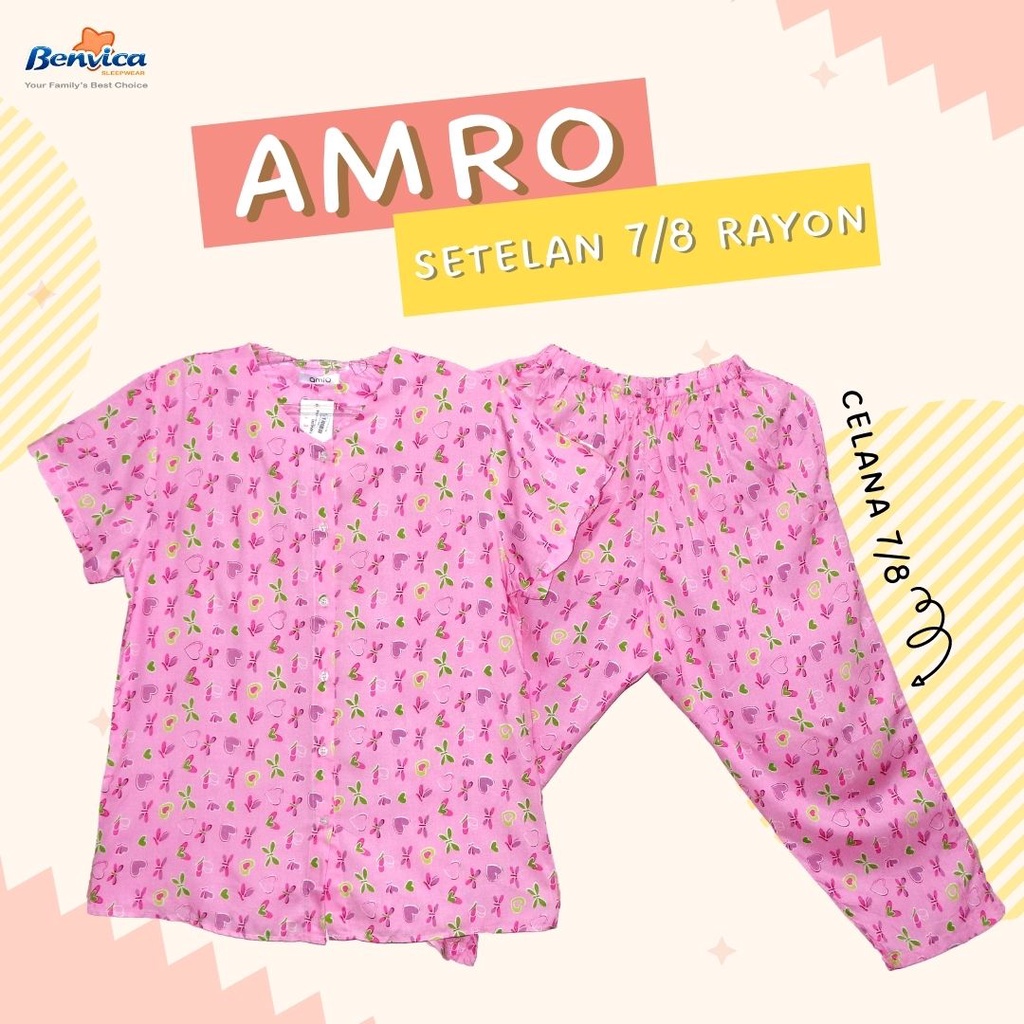 Baju Tidur Setelan 7/8 Rayon Amro