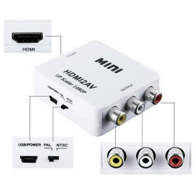 (COD) PAKET DARI LAPTOP SET TOP BOX PS3 KE TV TABUNG / KABEL RCA 3 KE 3 1.5 METER / CONVERTER HDMII TO AV RCA