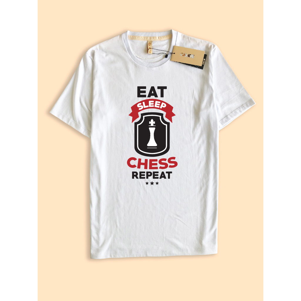 Kaos Tshirt Catur Eat Sleep Chess Repeat