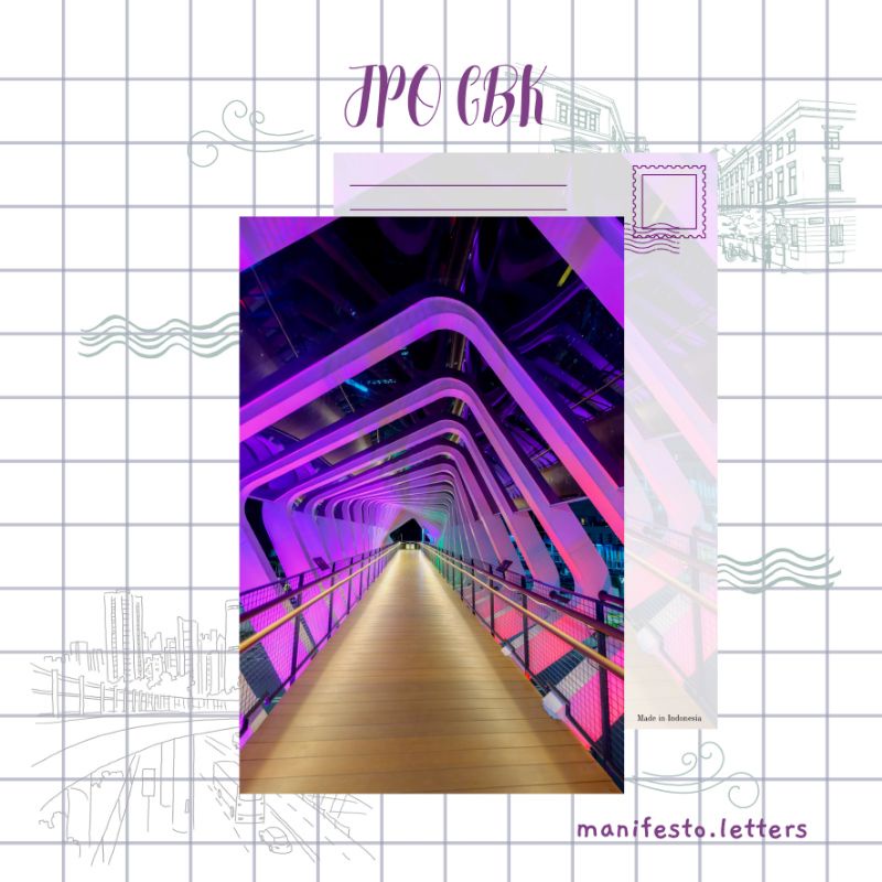 

Postcard JPO GBK Kartu Pos arsitektur jembatan