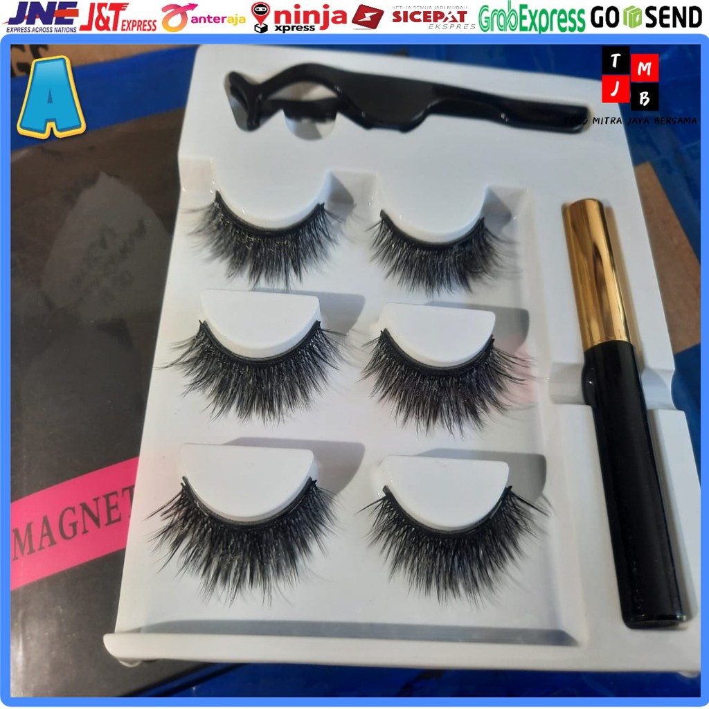 MAGNETIC EYELASH BULU MATA MAGNET EYELINER MAGNET 3 PAIRS BULU MATA PALSU MAGNETIK