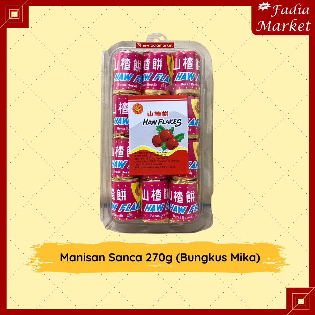 

Manisan Buah Sanca Haw Flakes 270g (Bungkus Mika)