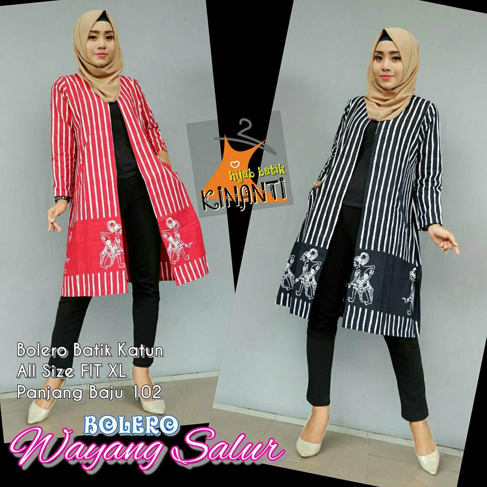 BOLERO WAYANG SALUR Baju Batik Kerja Muslim Baju Batik Kerja Guru