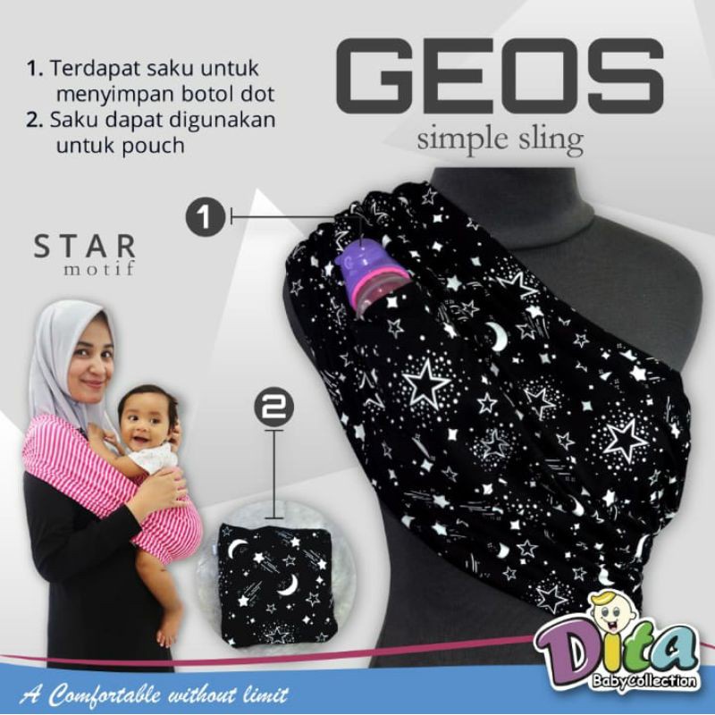 Gendongan Geos Dita Aneka Motif - Gendongan Geos Bayi - Gendongan Bayi