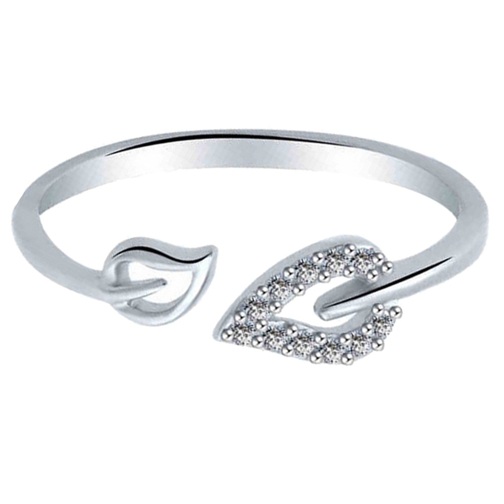 Hu Hu Hu Hu Hu Alat Bantu Pasang Kacamata♡ Cincin Model Terbuka Desain Hatidaun Hollow Hias Berlian Imitasi Gaya Unik Adjustable Untuk Wanita