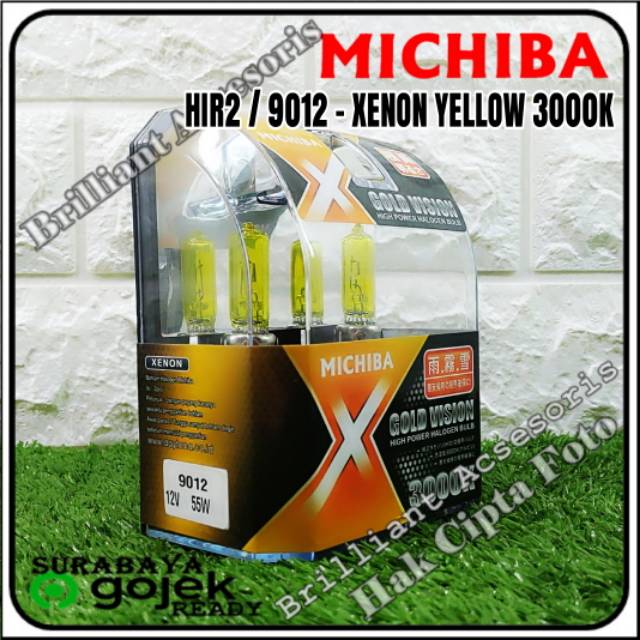 MICHIBA - Xenon Yellow Halogen - H3 / H4 / H7 / H8 / H11 / HB3 / HB4 / PS24 / H27 / 9012 HIR2