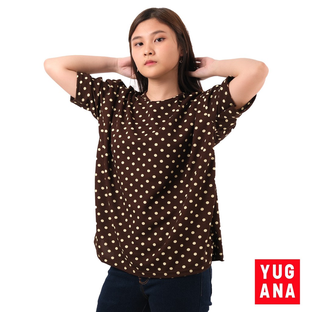 BL - RISTEL Kaos Oversize Wanita Lengan Pendek Polkadot blf