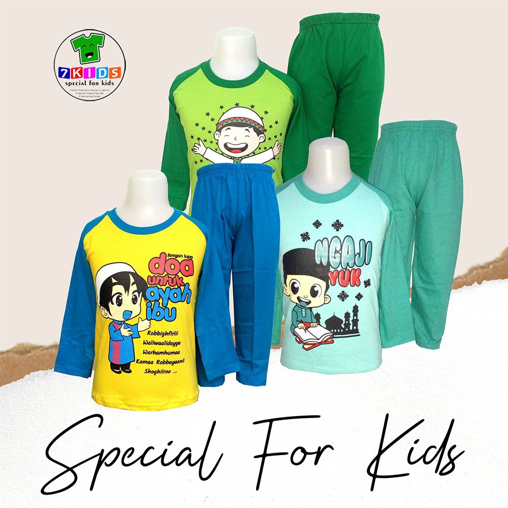 Baju Muslim Anak Laki Cowok karakter Islami usia 3-8 tahun