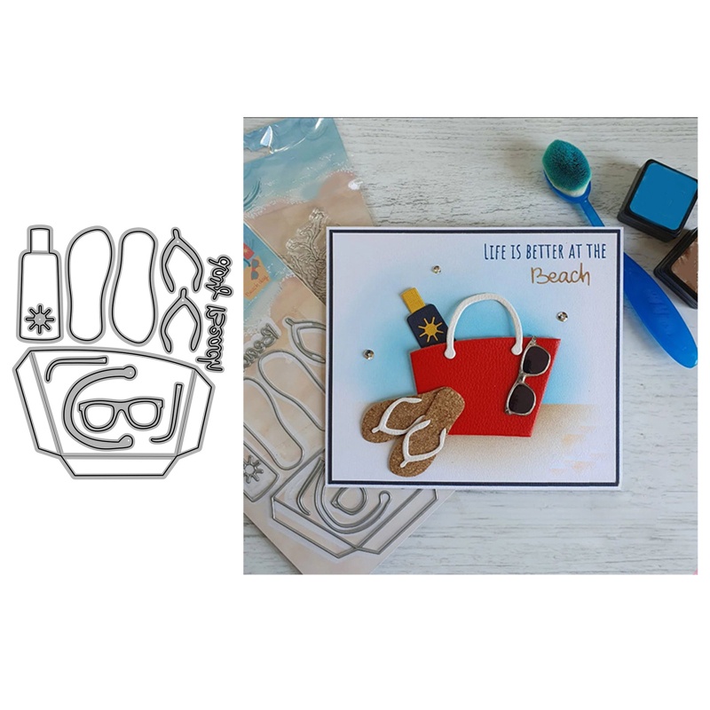 Kiss Cetakan Stensil Cutting Dies Motif Sandal Jepitkacamata Bahan Metal Untuk Scrapbook Craft Diy