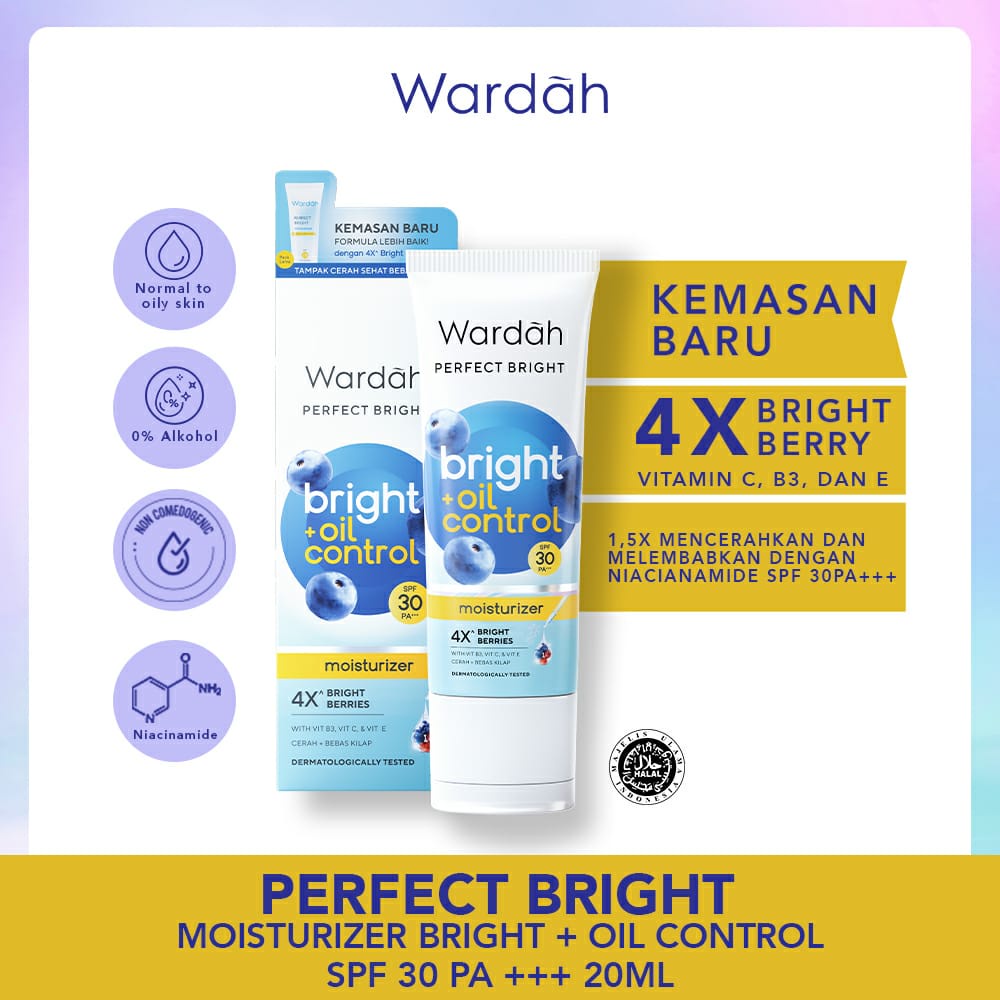 Wardah Perfect Bright Moisturizer + Oil control Spf 30 PA+++