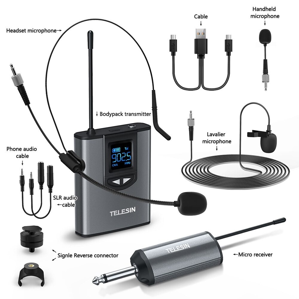 °PURETI° Headset UHF Wireless Tour Guide Microphone System 1 Receiver 1 Transmitter - MIC-UHF Mic Wi